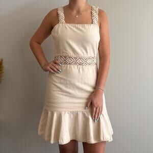 Jonathan Simkhai Flora Macrame Mini Dress Chantilly